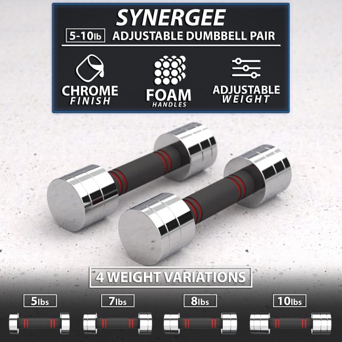 Adjustable Chrome Dumbbells - Image 4