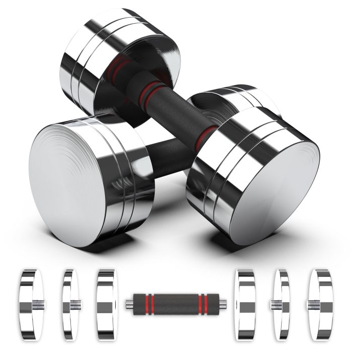 Adjustable Chrome Dumbbells - Image 2