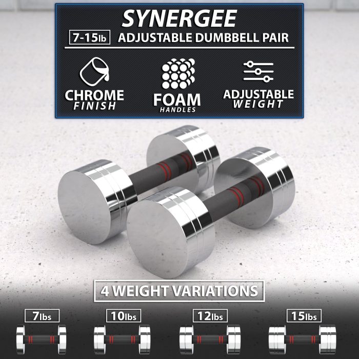 Adjustable Chrome Dumbbells - Image 5
