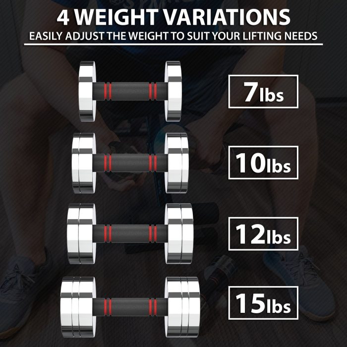 Adjustable Chrome Dumbbells - Image 8