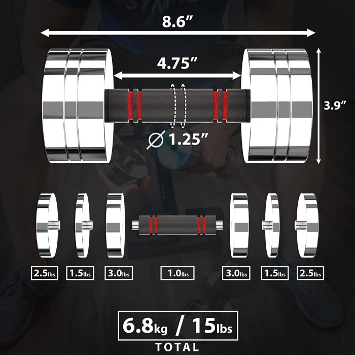Adjustable Chrome Dumbbells - Image 14