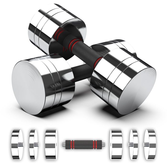 Adjustable Chrome Dumbbells - Image 3