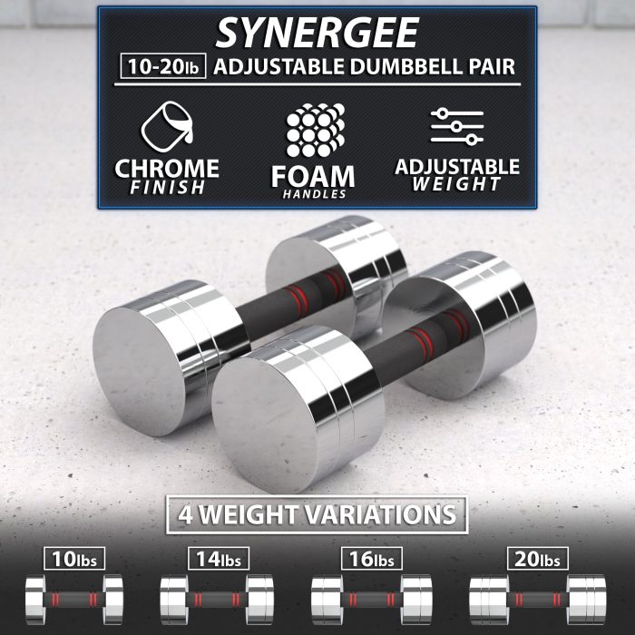 Adjustable Chrome Dumbbells - Image 6