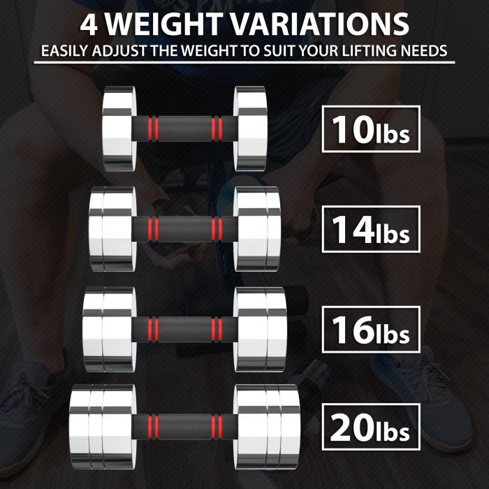 Adjustable Chrome Dumbbells - Image 9