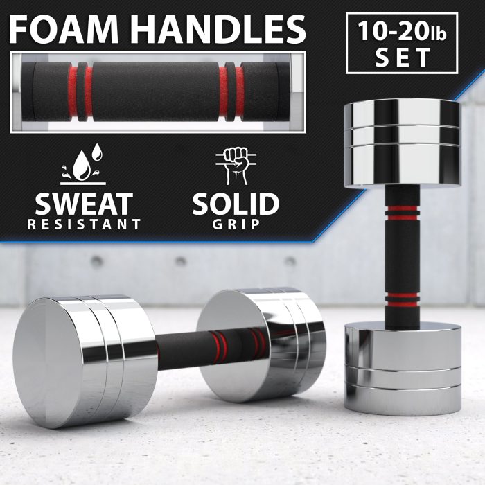 Adjustable Chrome Dumbbells - Image 12